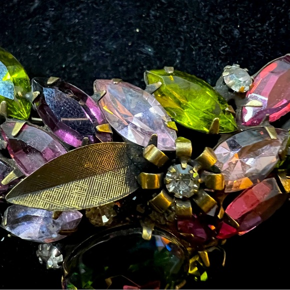 Alice Caviness Watermelon Heliotrope Brooch & Clip Earring Set Rare Unsigned - Picture 7 of 9